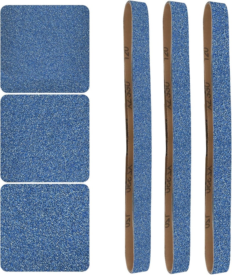 Aolabela 1x42 Inch Sanding Belts 12 Pcs 3 Grits Sizes (4 Each of 80/120/150 Grits) Heavy Duty Belt Sander Zirconia Belt Sander Paper for Wood, Metal, Stainless Steel, Cars, and Furniture - Image 1